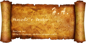Huszár Andor névjegykártya