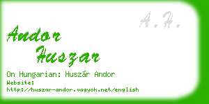 andor huszar business card